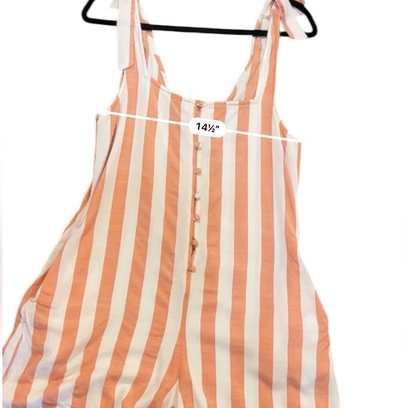 Volcom romper tie shoulder striped guava small peach summer - Picture 8 of 12